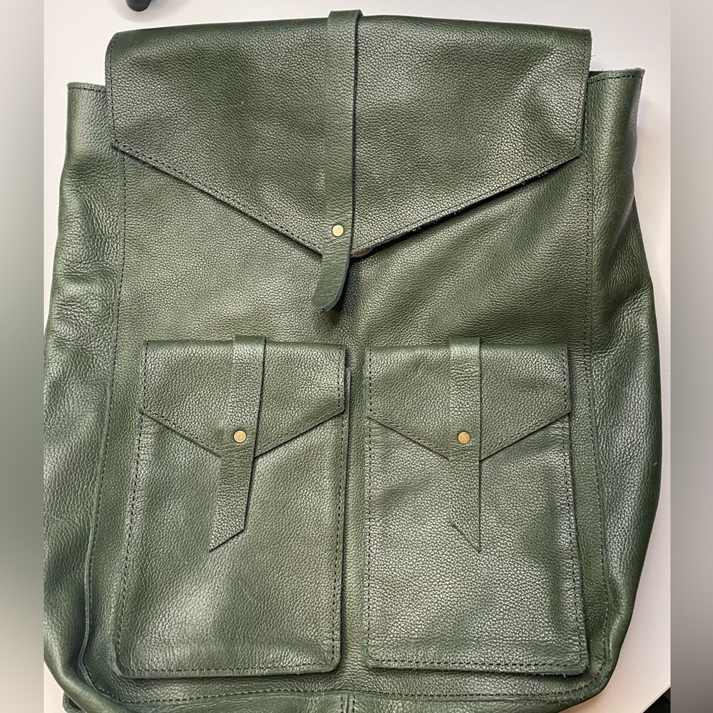 New Raven+Lily leather backpack - one of a kind - green